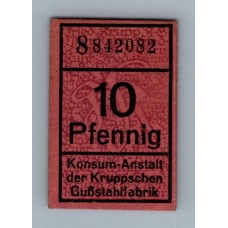 ALEMANIA 1921 BILLETE DE 10 PFENNIG SIN CIRCULAR FABRICA KRUPP